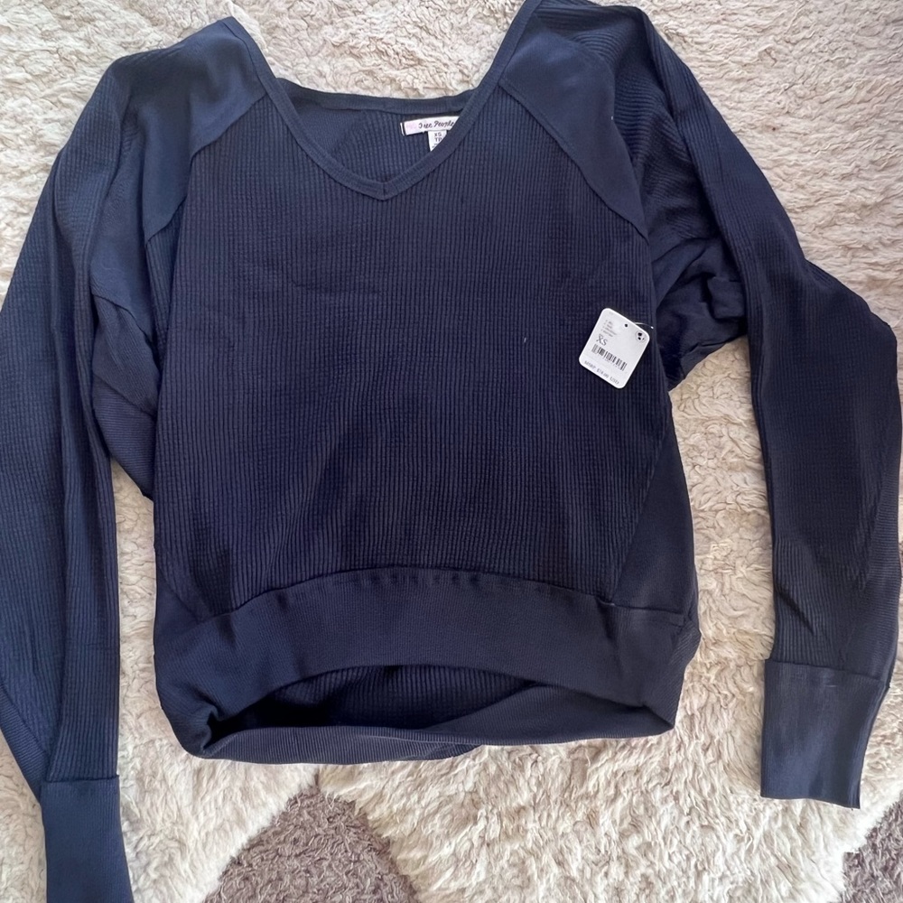 Black oversized thermal Free People Shirt